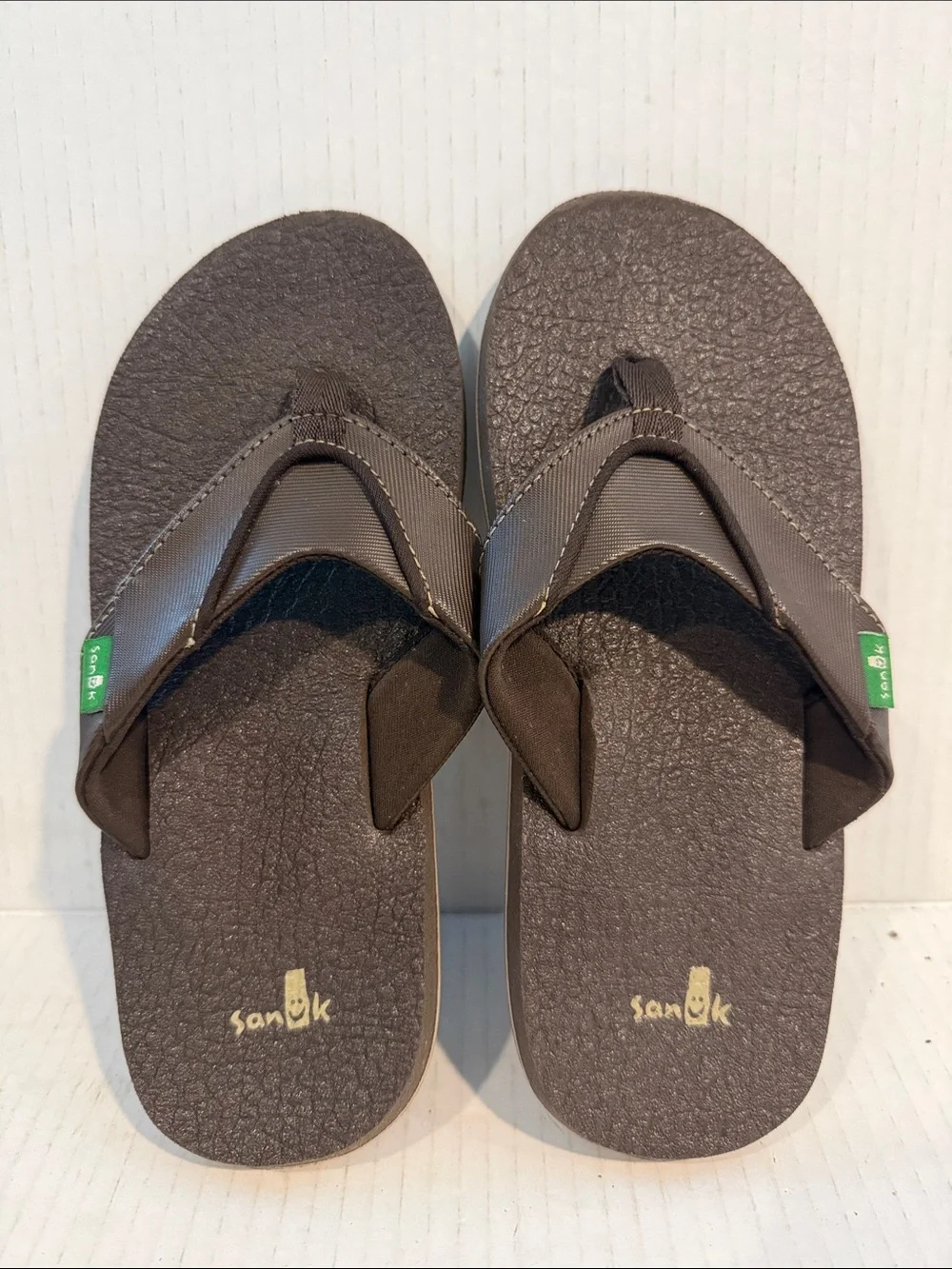 Sanuk Root Beer Kids Brown Flip Flop Sandals (XL)